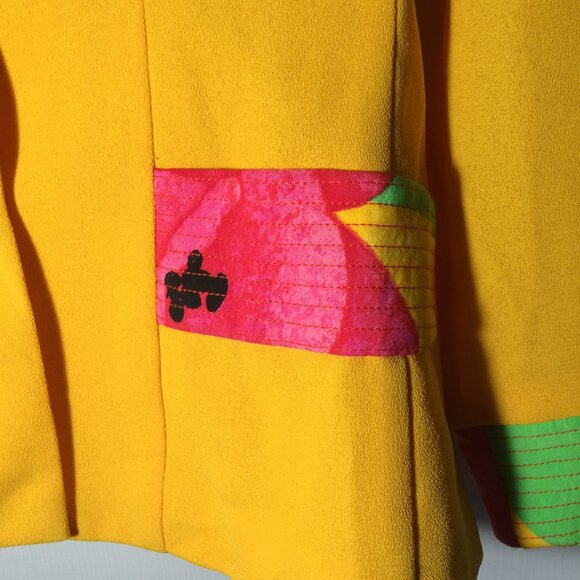 Vintage Joseph Ribkoff Womens Jacket Sz 8 Dark Yellow Button Closure Long Sleeve - Picture 3 of 8